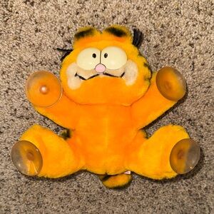 Vintage Garfield Plush Toy with Suction Cups for Car Window
